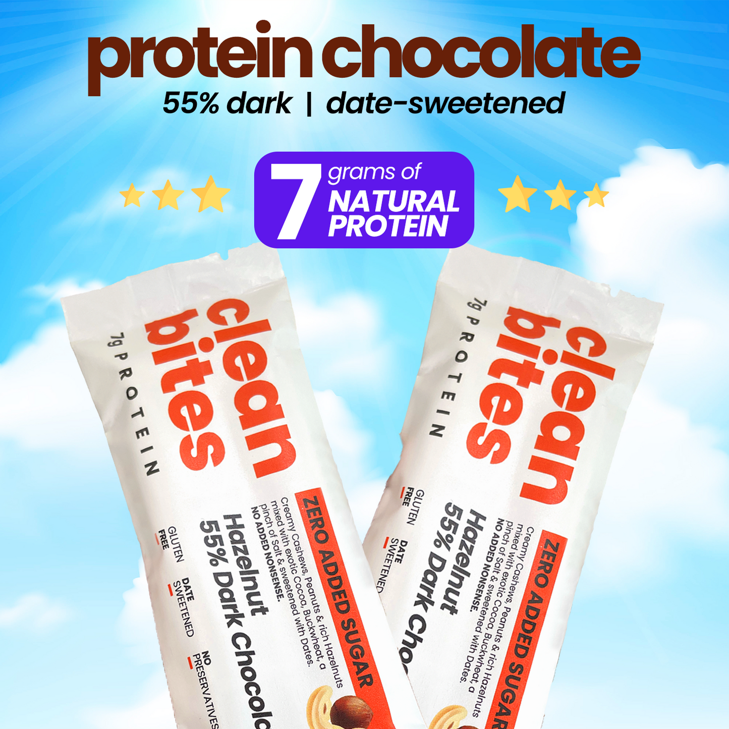 Dark Chocolate - Hazelnut (50g) 7g Protein (pack of 2)